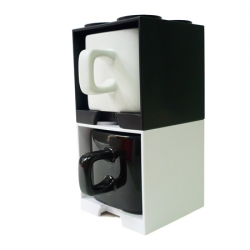 Cube Mug - Black And White - 2 in 1 Cube Mug - Black And White - 2 in 1