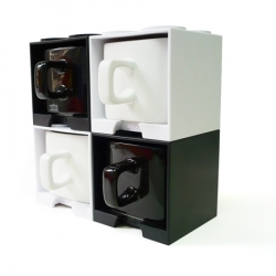 Cube Mug - Black and White - 2 in 1 Cube Mug - Black and White - 2 in 1