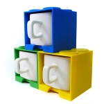 Cube Mug - Blue, Yellow and Green Set