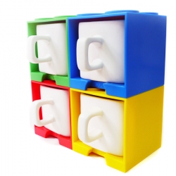 Cube Mug - Red, Yellow, Green and Blue Set Cube Mug - Red, Yellow, Green and Blue Set
