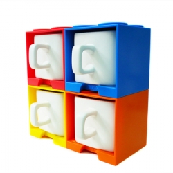 Cube Mug - Blue, Orange, Red and Yellow Set Cube Mug - Blue, Orange, Red and Yellow Set